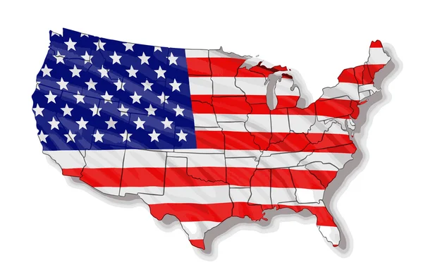 Vector image. Map of USA. Image with clipping path. — Stock Vector