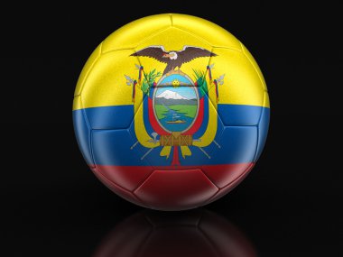 Futbol futbol Ekvador bayrak ile. Görüntü kırpma yolu ile