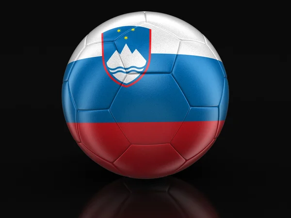 Soccer football with Slovene flag. Image with clipping path — Stock Photo, Image