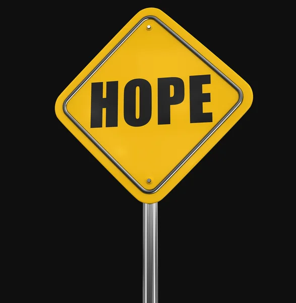 Ελπίδα πινακίδα. Εικόνα με διαδρομή αποκοπής — Φωτογραφία Αρχείου