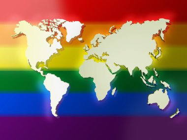 Renkli Dünya Haritası. Görüntü kırpma yolu ile