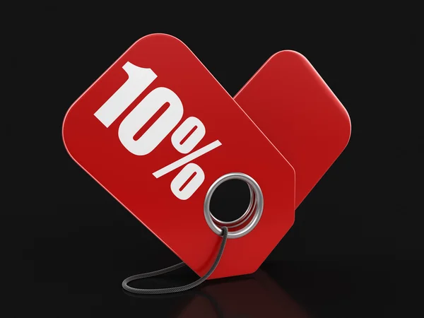 Label 10%. Image with clipping path — Stock Photo, Image