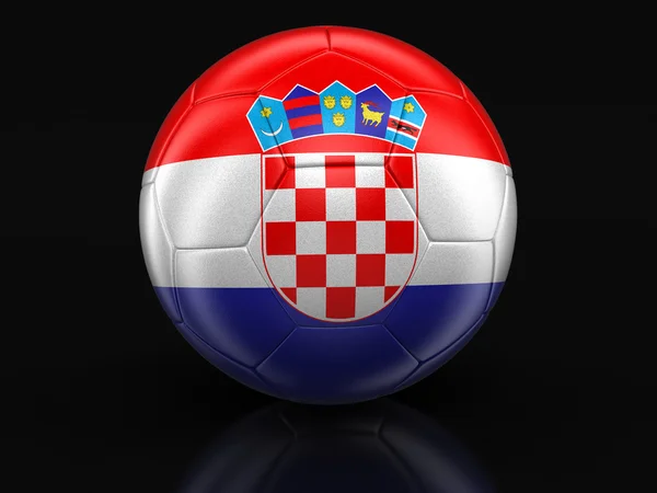 Hırvat bayrak ile futbol futbol. Görüntü kırpma yolu ile — Stok fotoğraf
