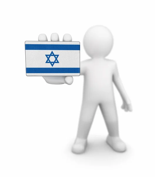 Man and Israeli flag. Image with clipping path — Stock Photo, Image