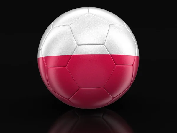 Fotboll Fotboll med polska flaggan. Bild med urklippsbana — Stockfoto