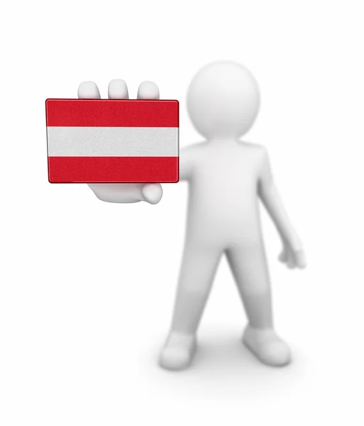 Man and Austrian flag. Image with clipping path — Stock Photo, Image