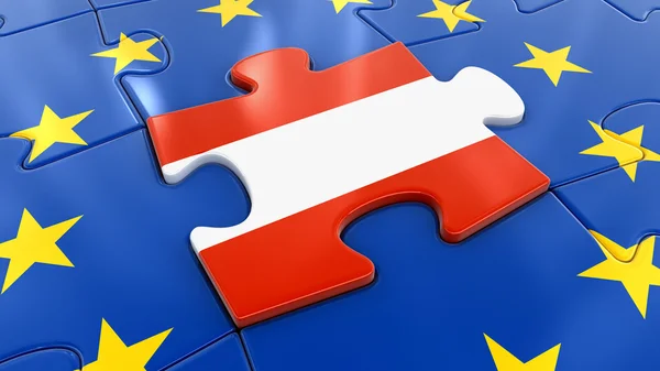 Austria Jigsaw as part of EU — Stockfoto