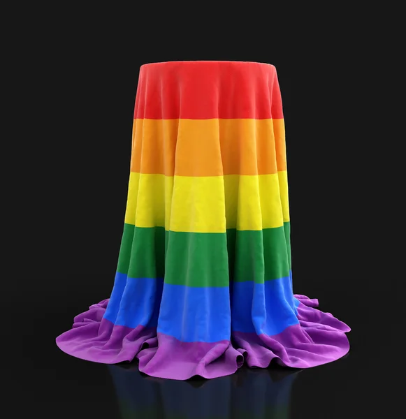 Table couvert tissu de couleur. Image avec chemin de coupure — Photo