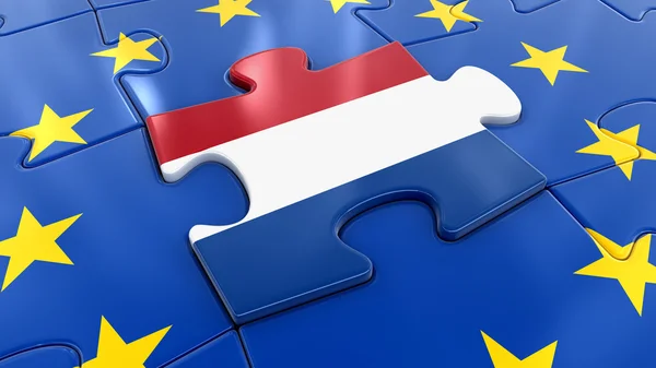 Nederlandene Jigsaw som en del af EU - Stock-foto