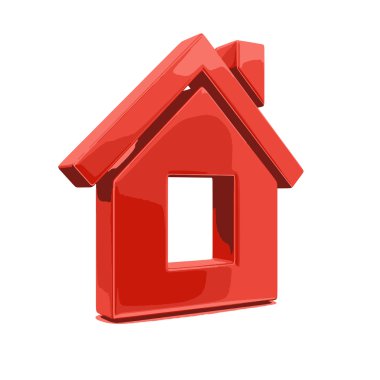 Vektör görüntü. Ev. Görüntü kırpma yolu ile.