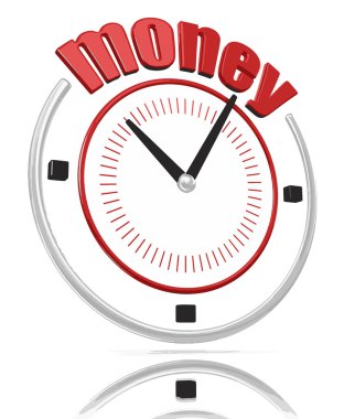 Vektör görüntü. Para zaman. Görüntü kırpma yolu ile.