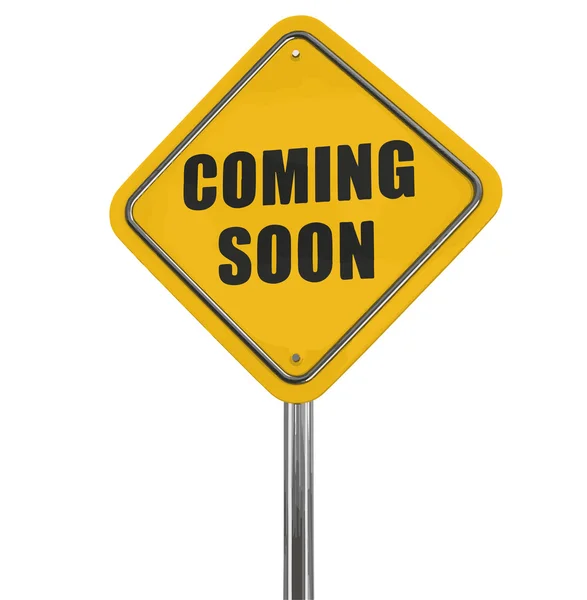 Vector image. Coming soon Road sign. Image with clipping path — Stock Vector