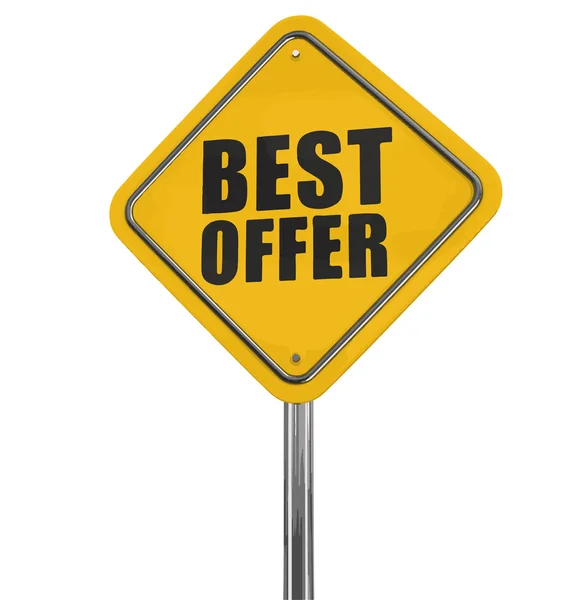 Vector image. Best offer road sign. Image with clipping path — Stock Vector
