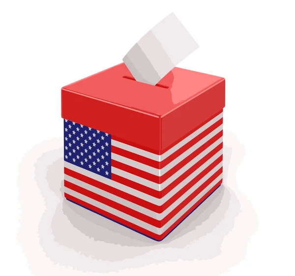 Vektorbild. Wahlurne mit US-Flagge. Bild mit Ausschnittspfad — Stockvektor