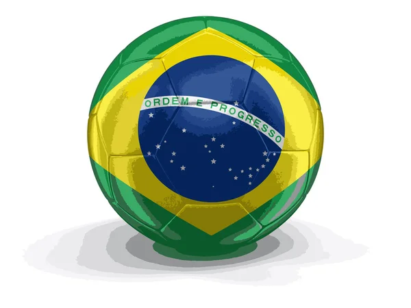 Vektorbild. Fußball mit brasilianischer Flagge. Bild mit Ausschnittspfad — Stockvektor