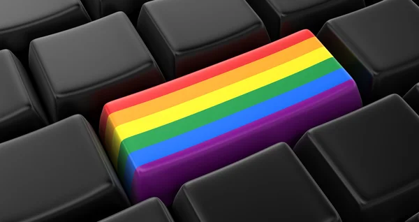Llave con bandera LGBT —  Fotos de Stock