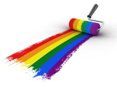 Silindir Gay pride bayrak ile boyayın. Görüntü kırpma yolu ile