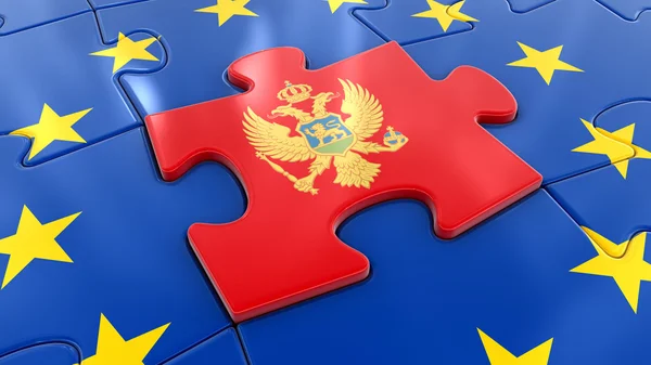 Montenegró kirakós játék részeként az Eu — Stock Fotó