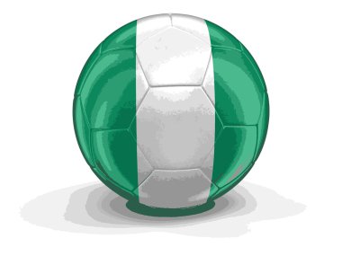 Vektör görüntü. Nijeryalı bayrak ile futbol futbol. Görüntü kırpma yolu ile