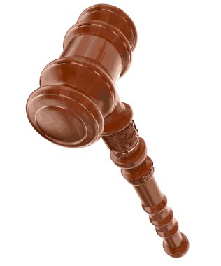 Vektör görüntü. 3D ahşap çekiç. Görüntü kırpma yolu ile