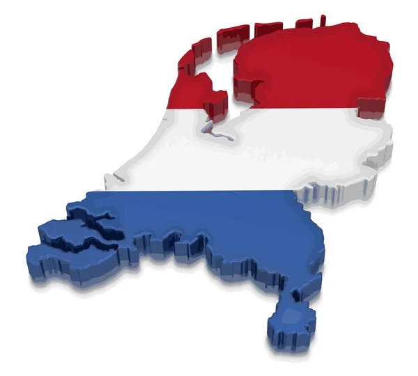 Vector image. Map of Netherlands. 3d render Image. Image with clipping path — Stock Vector