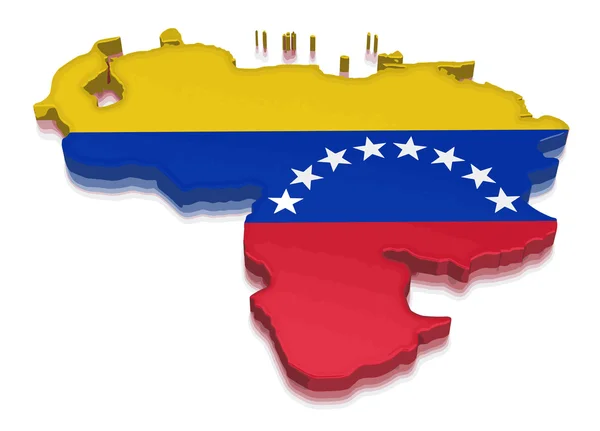 Векторное изображение. Карта Венесуэлы. 3D рендеринг изображения. Изображение с пути обрезки — стоковый вектор