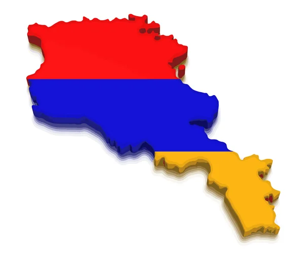 ベクター画像。アルメニアの地図。3 d のレンダリング イメージです。クリッピング パスとイメージ — ストックベクタ