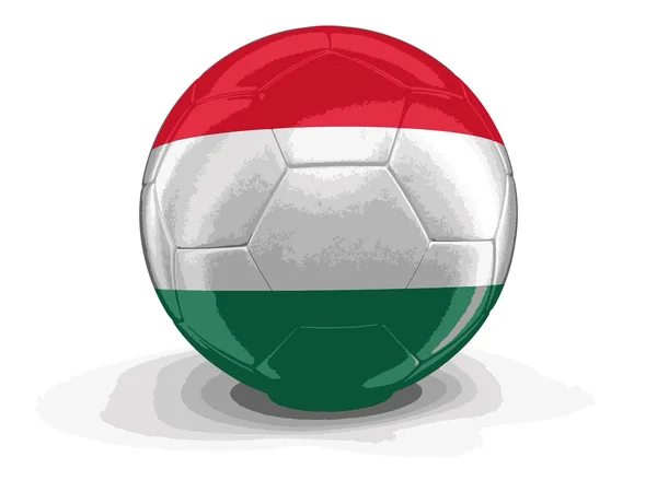 Wektorowa. Piłka nożna z węgierskiej flagi. Obraz ze ścieżką przycinającą — Wektor stockowy