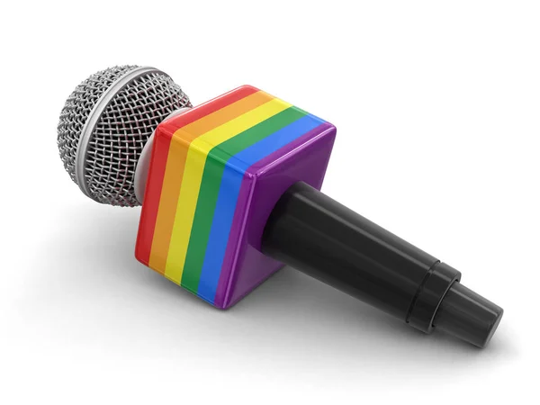 Microfone a cores. Imagem com caminho de recorte — Fotografia de Stock