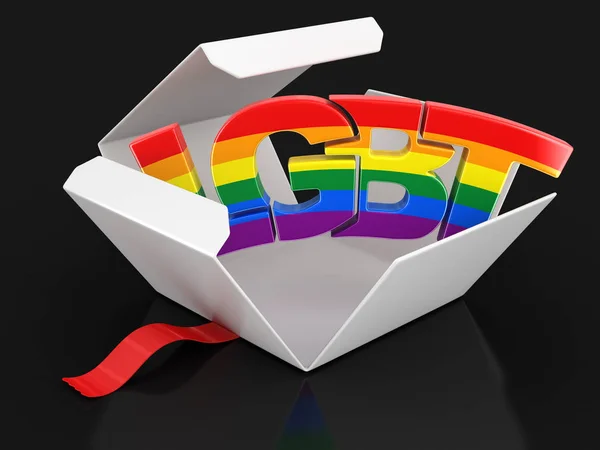 Paquete abierto con LGBT. Imagen con ruta de recorte —  Fotos de Stock