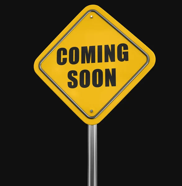 Coming soon Road sign. Image with clipping path — Stock Photo, Image