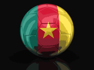 Kamerun bayrağı ile futbol futbol. Görüntü kırpma yolu ile