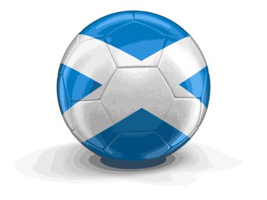 İskoç bayrağıyla futbol futbol. Görüntü kırpma yolu ile