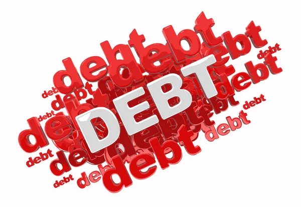 Wort Schulden. Bild mit Ausschnittspfad — Stockvektor