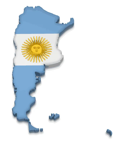 Χάρτης της Αργεντινής. 3D καθιστούν εικόνας. Εικόνα με διαδρομή αποκοπής — Διανυσματικό Αρχείο