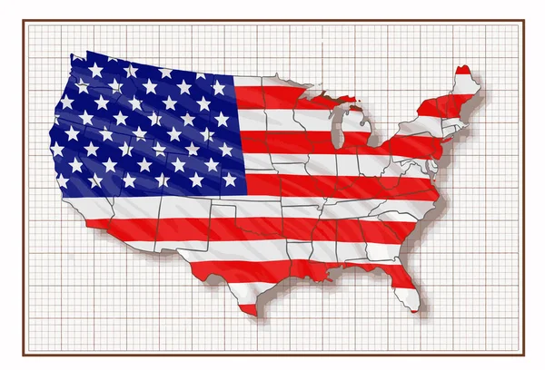 Carte des États-Unis. Image avec chemin de coupure . — Image vectorielle