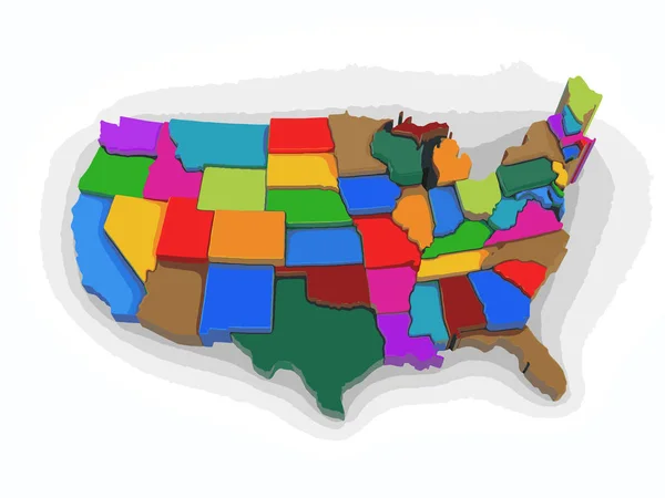 ABD Haritası. Görüntü kırpma yolu ile. — Stok Vektör