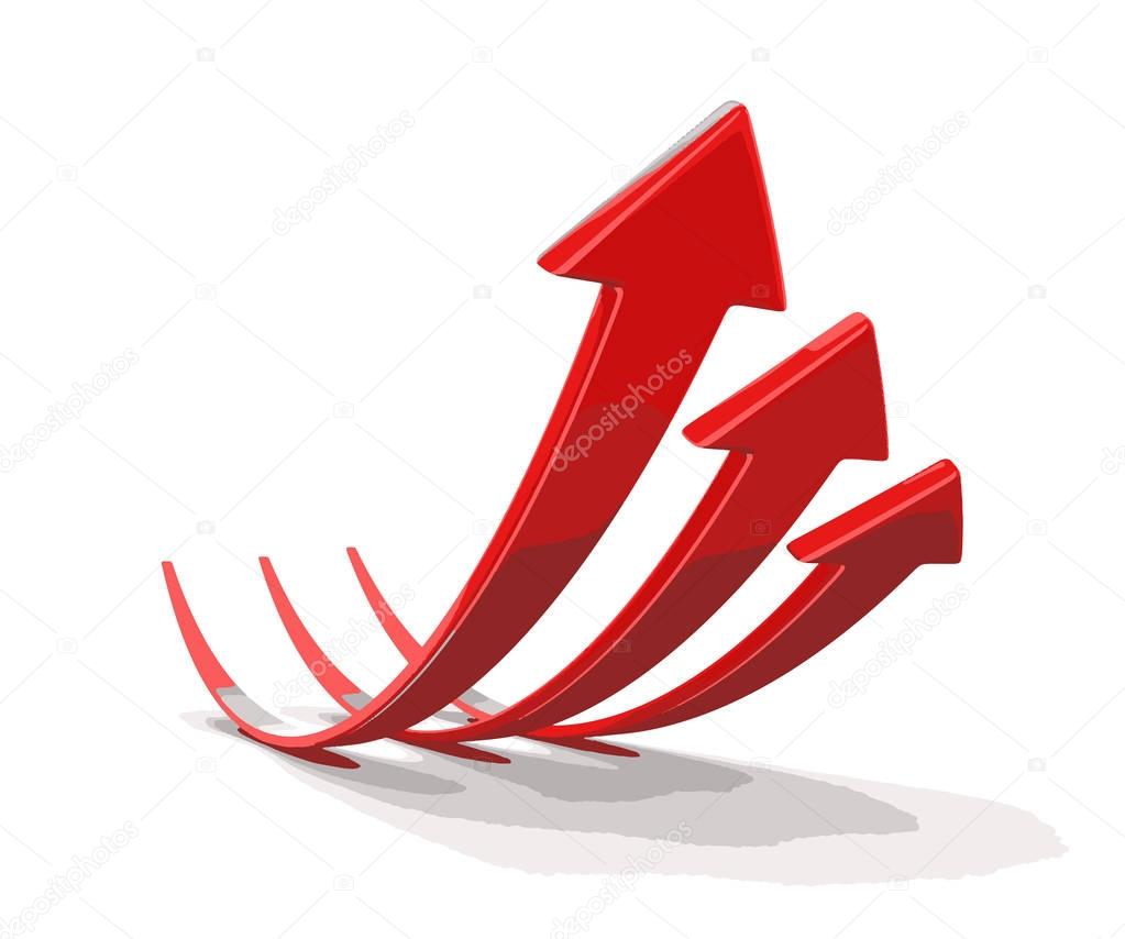 Arrows up. Image with clipping path