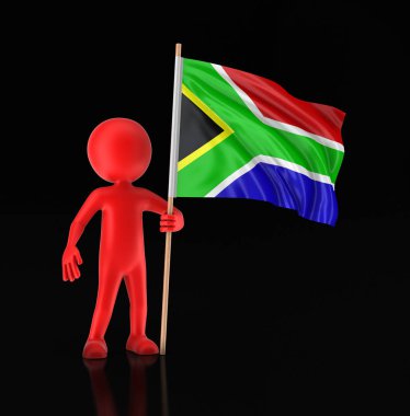 adam ve Güney Afrika Cumhuriyeti bayrağı. görüntü kırpma yolu ile