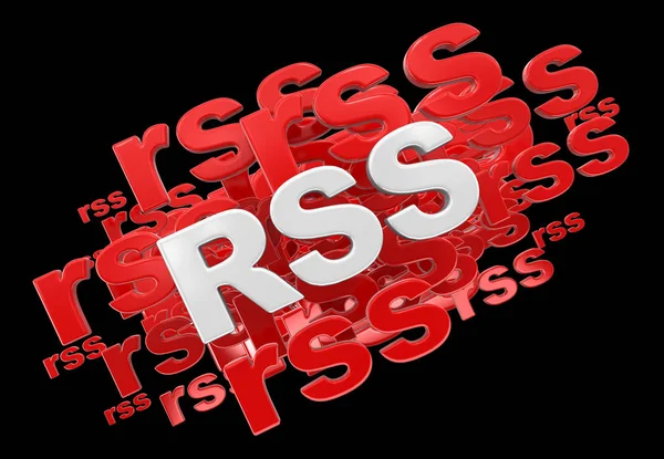 Слово RSS. Изображение с пути обрезки — стоковое фото