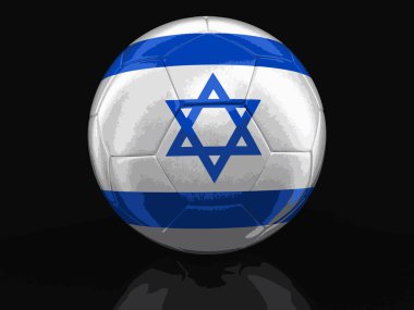 İsrail bayrağı ile futbol futbol. Görüntü kırpma yolu ile