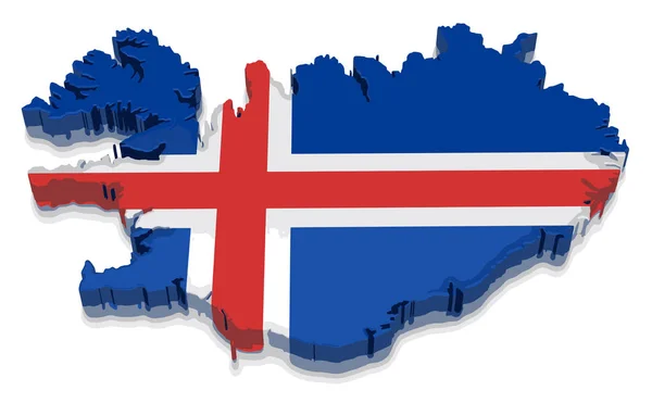 Map of Iceland. 3d render Image. Image with clipping path — Stock Vector