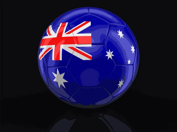 Piłka nożna Piłka nożna z flaga australijskich. Obraz ze ścieżką przycinającą — Wektor stockowy