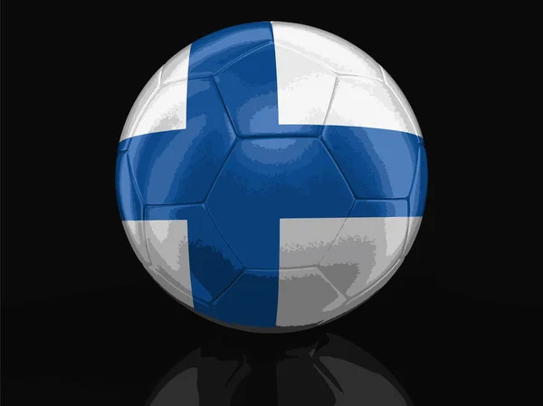 Futebol com bandeira finlandesa. Imagem com caminho de recorte — Vetor de Stock