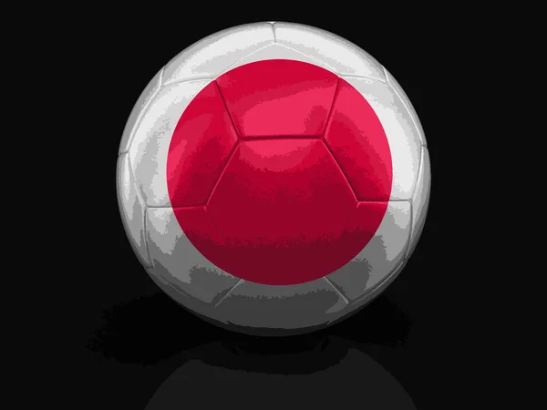Soccer football with Japanese flag. Image with clipping path — Stock Vector