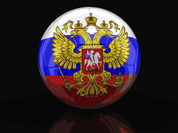 Football avec drapeau russe. Image avec chemin de coupure — Image vectorielle