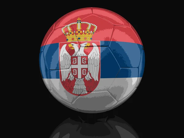 Soccer football with Serbian flag. Image with clipping path — Stock Vector