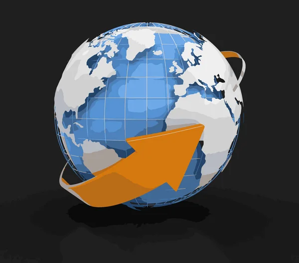 3d Globe. Image avec chemin de coupure — Image vectorielle