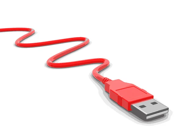 USB Cable. Image with clipping path. — Stock Vector