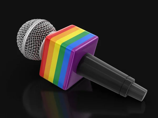 Microphone couleur. Image avec chemin de coupure — Photo